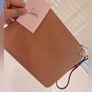 Christian Louboutin leather wristlet zip pouch